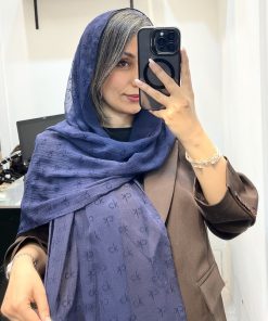 شال حریر مخمل سی کی سرمه ای