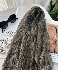 شال توری زنبوری نسکافه ای خاکی