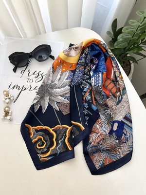 مینی اسکارف ابریشم دیور کولاژ
