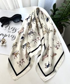 مینی اسکارف ابریشم هرمس استخوانی
