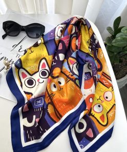 مینی اسکارف ابریشم گربه متعجب