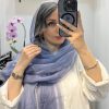 شال حریر میله ای آبی سنگشور
